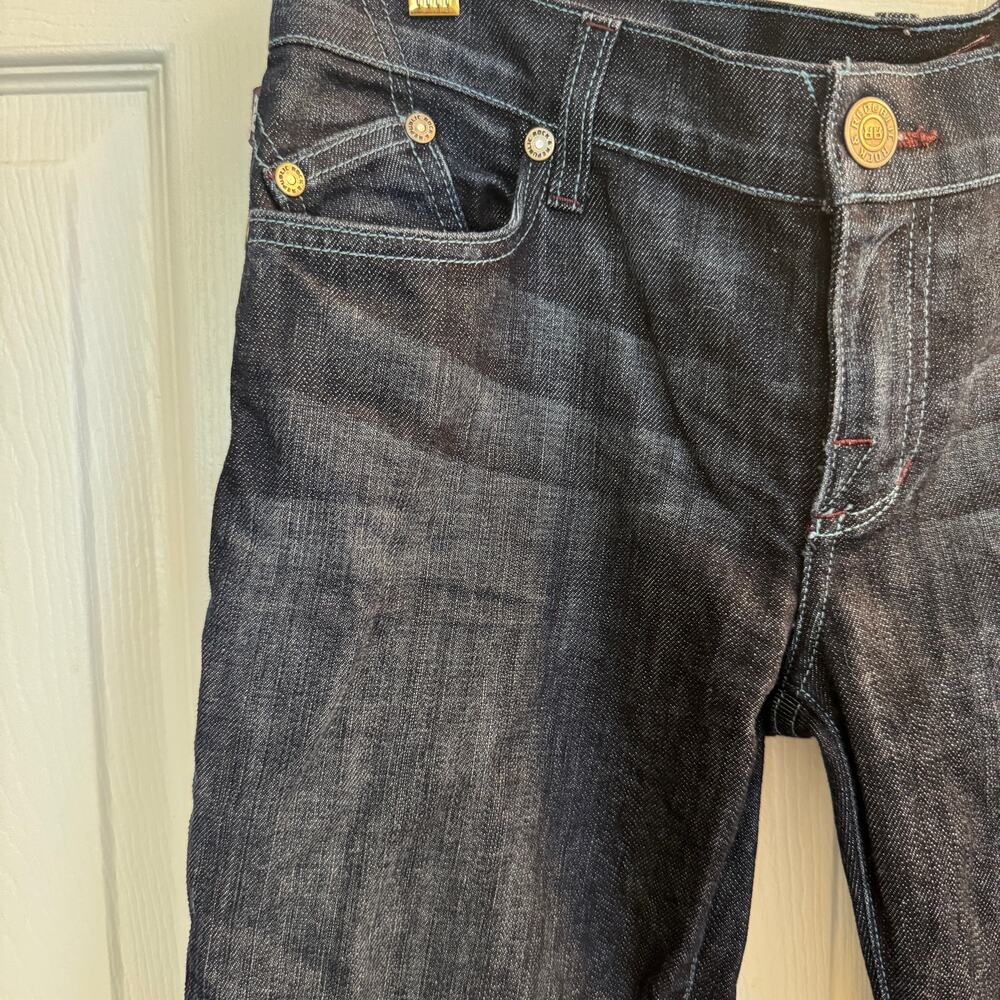 Rock & Republic Jeans Women's 32 Dark Blue Bootcut Embroidered Logo Mid Denim - Picture 9 of 12